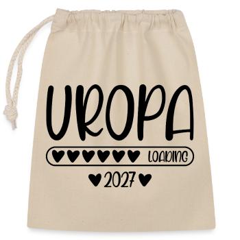 Uropa 2027 loading - Verschließbarer Geschenkbeutel aus Baumwolle (25x30cm) - Natur - Vorne