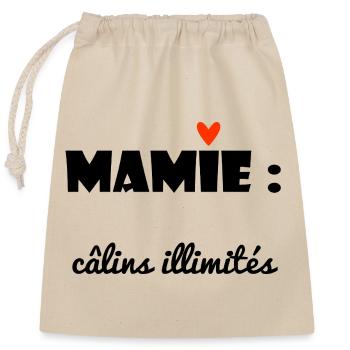 GRANNY. MAMMA. GRANDMOTHER. MOTHER'S DAY. - Closable cotton gift bag (25x30cm) - nature - Front