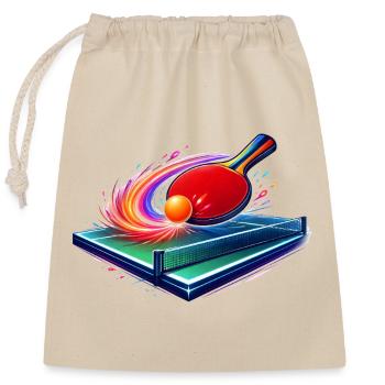 Table Tennis Shirt Ping Pong Club Player - Closable cotton gift bag (25x30cm) - nature - Front