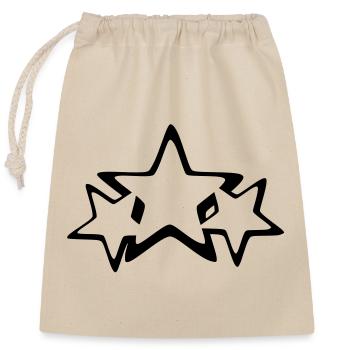 stars - Closable cotton gift bag (25x30cm) - nature - Front