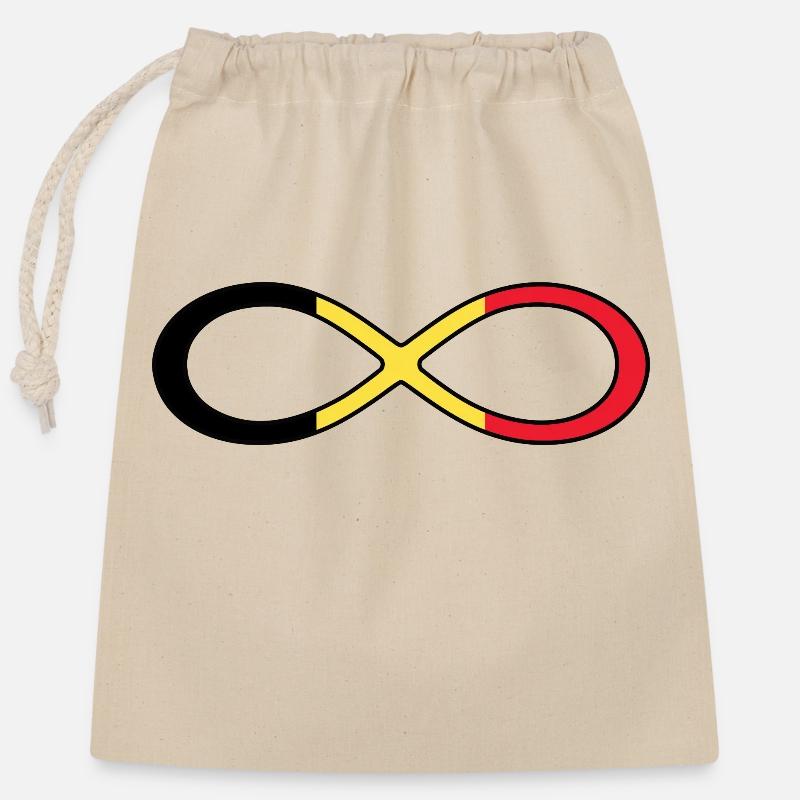 Belgium flag flag icon - Closable cotton gift bag (25x30cm) - nature