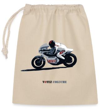 Speed record - Closable cotton gift bag (25x30cm) - nature - Front