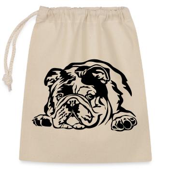 English Bulldog - Closable cotton gift bag (25x30cm) - nature - Front