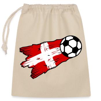 Swiss football - Closable cotton gift bag (25x30cm) - nature - Front