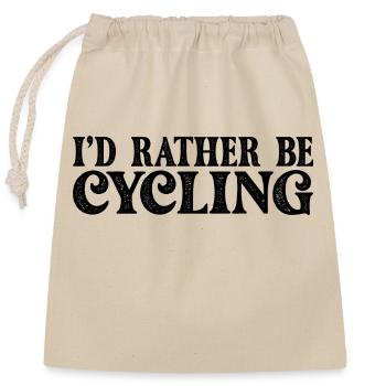 I'd rather be cycling - Closable cotton gift bag (25x30cm) - nature - Front