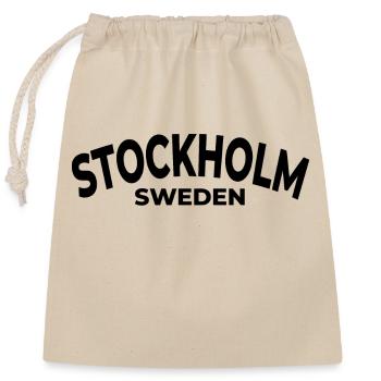 Stockholm Sweden - Closable cotton gift bag (25x30cm) - nature - Front