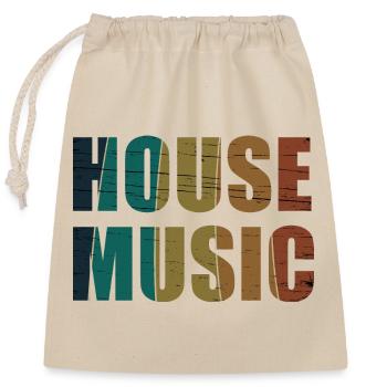 House Music - Closable cotton gift bag (25x30cm) - nature - Front