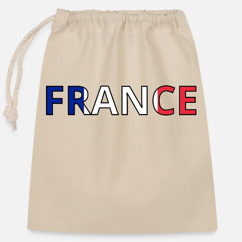 Flagge Frankreichs - Verschließbarer Geschenkbeutel aus Baumwolle (25x30cm) - Natur