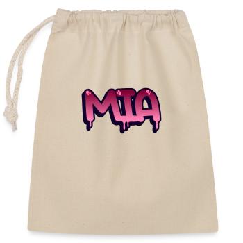 Graffiti prénom Mia - Sac cadeau en coton avec cordon (25 x 30 cm) - nature - Devant