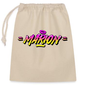 Graffiti First Name Marion - Closable cotton gift bag (25x30cm) - nature - Front