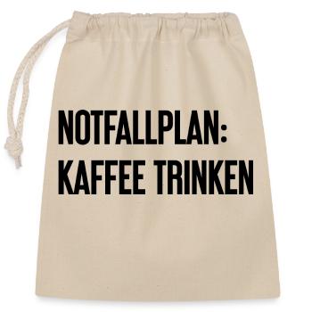 Coffee Contingency Plan - Closable cotton gift bag (25x30cm) - nature - Front