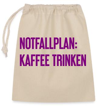 Coffee Contingency Plan - Closable cotton gift bag (25x30cm) - nature - Front