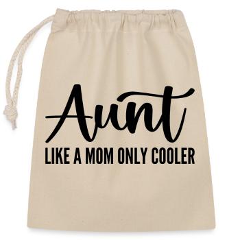 Aunt like a Mom only cooler - Mother's Day - Sac cadeau en coton avec cordon (25 x 30 cm) - nature - Devant