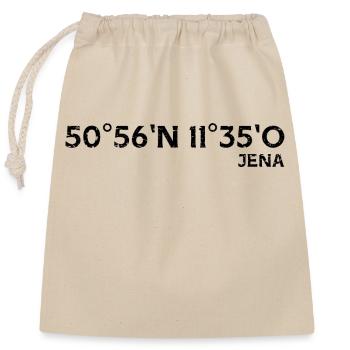 Jena Souvenir Koordinaten - Verschließbarer Geschenkbeutel aus Baumwolle (25x30cm) - Natur - Vorne