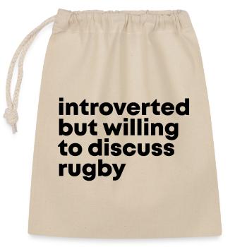 rugby - Sac cadeau en coton avec cordon (25 x 30 cm) - nature - Devant