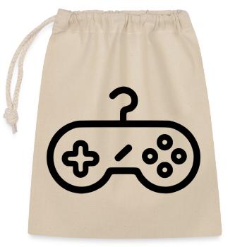 Level Up - Gaming Vibes - Closable cotton gift bag (25x30cm) - nature - Front