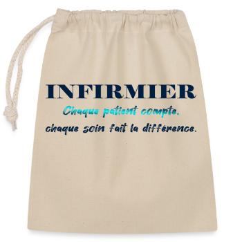 NURSE NURSE DOCTOR HUMOR DRÖLES G - Closable cotton gift bag (25x30cm) - nature - Front