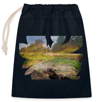 Ein Fluss-Delta brennt in Farben - Verschließbarer Geschenkbeutel aus Baumwolle (25x30cm) - Navy - Vorne
