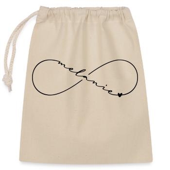 Melanie Name Infinity Symbol - Closable cotton gift bag (25x30cm) - nature - Front