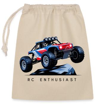 RC Auto - Verschließbarer Geschenkbeutel aus Baumwolle (25x30cm) - Natur - Vorne
