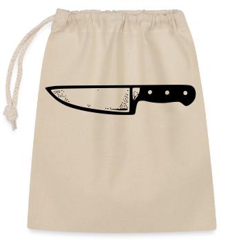 Couteau du chef - Sac cadeau en coton avec cordon (25 x 30 cm) - nature - Devant