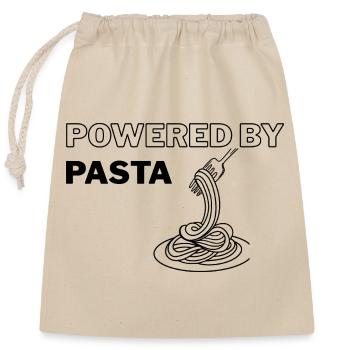 powered by pasta - Closable cotton gift bag (25x30cm) - nature - Front