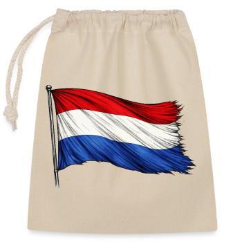 Niederlande Flagge - Verschließbarer Geschenkbeutel aus Baumwolle (25x30cm) - Natur - Vorne