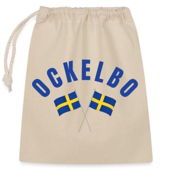 Ockelbo Schwedische Flaggen - Verschließbarer Geschenkbeutel aus Baumwolle (25x30cm) - Natur - Vorne