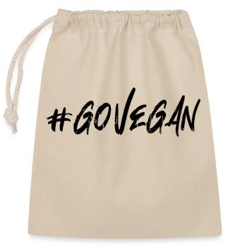 Go vegan - Closable cotton gift bag (25x30cm) - nature - Front
