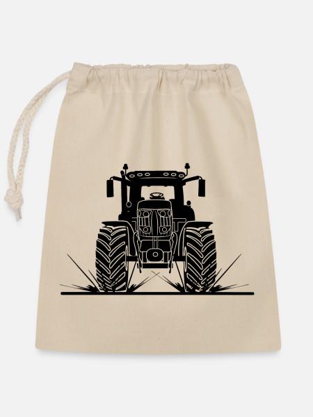 Traktor durch Schlamm - Verschließbarer Geschenkbeutel aus Baumwolle (25x30cm) - Natur