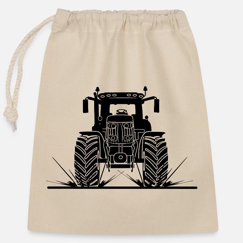 Traktor durch Schlamm - Verschließbarer Geschenkbeutel aus Baumwolle (25x30cm) - Natur