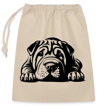 Shar Pei Kopf mit Pfoten - Verschließbarer Geschenkbeutel aus Baumwolle (25x30cm) - Natur - Vorne