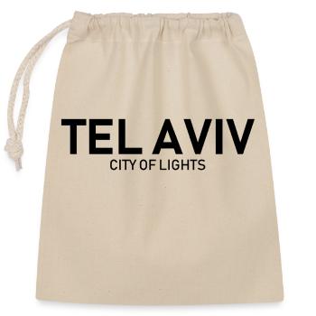 Tel Aviv - Ville Lumière - Israël - Sac cadeau en coton avec cordon (25 x 30 cm) - nature - Devant