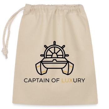 Luxury Catamaran Line Art - Closable cotton gift bag (25x30cm) - nature - Front