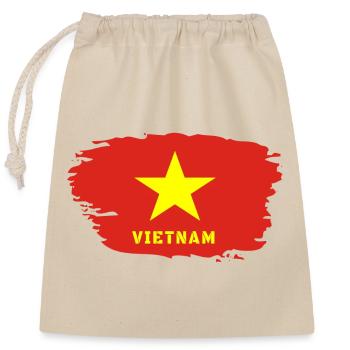 Vietnam Flagge / Geschenk Hanoi Asien Südostasien - Verschließbarer Geschenkbeutel aus Baumwolle (25x30cm) - Natur - Vorne