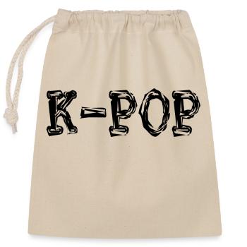 K-POP - Sac cadeau en coton avec cordon (25 x 30 cm) - nature - Devant