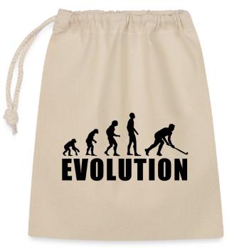 EVOLUTION HOCKEY Feldhockey Unihockey Geschenk - Verschließbarer Geschenkbeutel aus Baumwolle (25x30cm) - Natur - Vorne