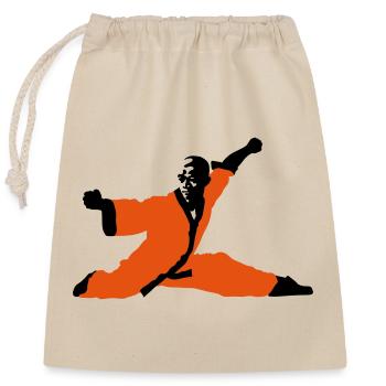 Kung fu Shaolin - Closable cotton gift bag (25x30cm) - nature - Front