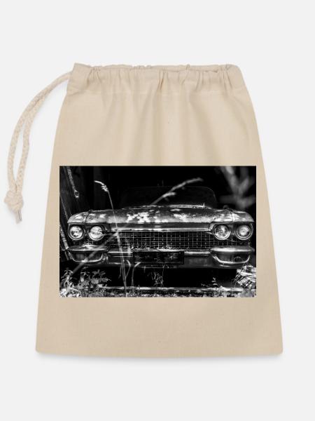 Cadillac Oldtimer - Verschließbarer Geschenkbeutel aus Baumwolle (25x30cm) - Natur