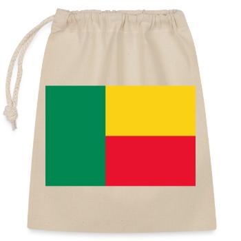 drapeau autocollant du Bénin Aufkleber Fahne Bénin - Sac cadeau en coton avec cordon (25 x 30 cm) - nature - Devant