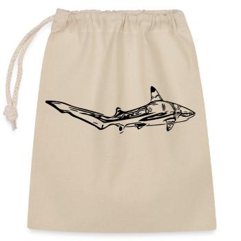 Elegant vintage deep-sea shark - Closable cotton gift bag (25x30cm) - nature - Front