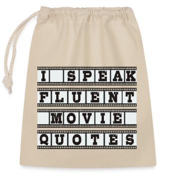 Je parle couramment les citations de films - Sac cadeau en coton avec cordon (25 x 30 cm) - nature - Devant