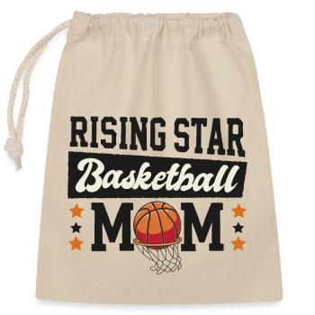 Basketball Mama eines aufstrebenden Stars - Verschließbarer Geschenkbeutel aus Baumwolle (25x30cm) - Natur - Vorne