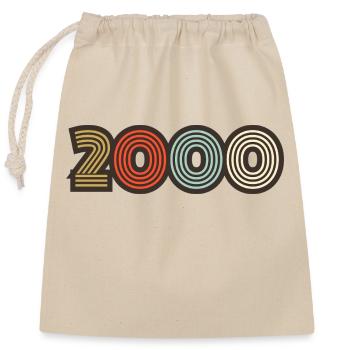 2000 retro vintage - Closable cotton gift bag (25x30cm) - nature - Front