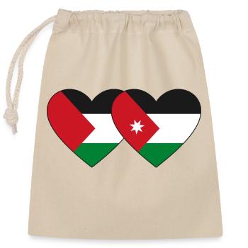 Palestine Jordanie Drapeau Coeur - Sac cadeau en coton avec cordon (25 x 30 cm) - nature - Devant