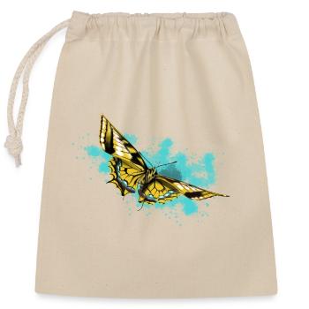 Gelber Schmetterling Spritzer - Verschließbarer Geschenkbeutel aus Baumwolle (25x30cm) - Natur - Vorne