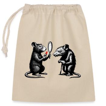 Rat Noir Mirror Duel - Closable cotton gift bag (25x30cm) - nature - Front