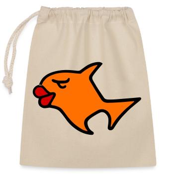 Romantic Fish Illustration - Closable cotton gift bag (25x30cm) - nature - Front