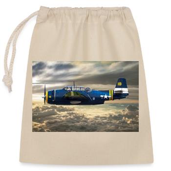TBF Avenger - Closable cotton gift bag (25x30cm) - nature - Front