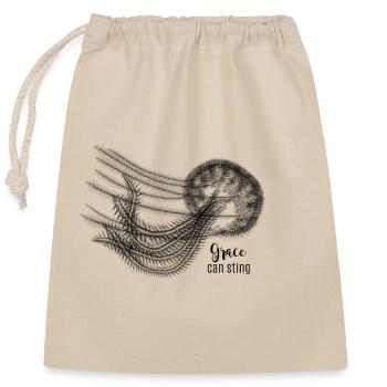 Jellyfish - graceful but stingy - Closable cotton gift bag (25x30cm) - nature - Front